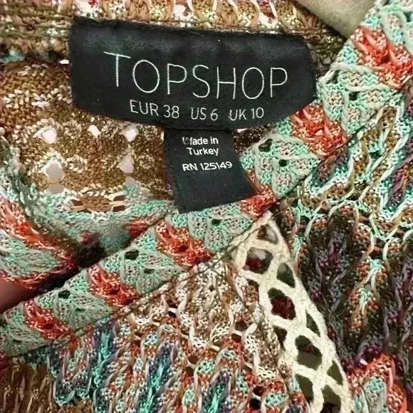 Topshop romper crochet multi color open back size 6 - Picture 6 of 6